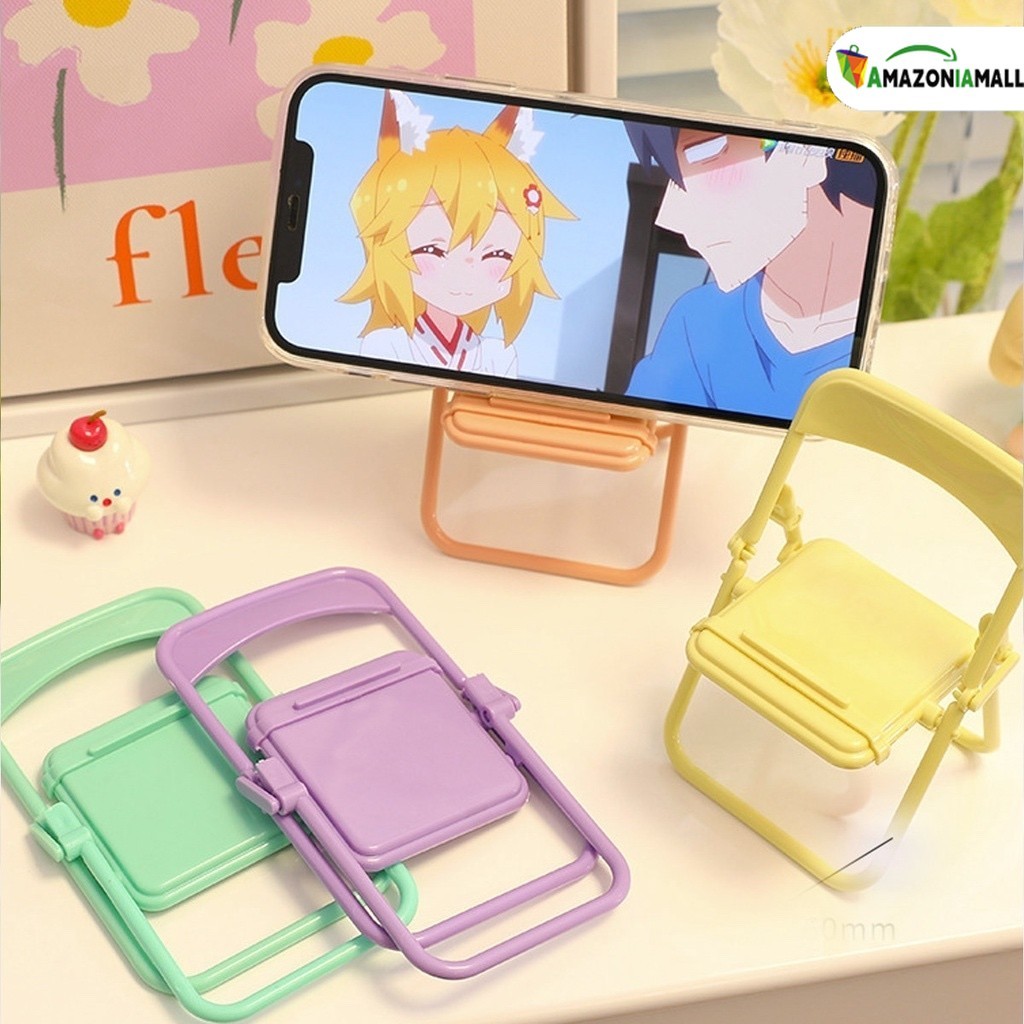 Conjunto dobrável para celular, cadeira multifuncional, formato de cadeira, decoração de mesa