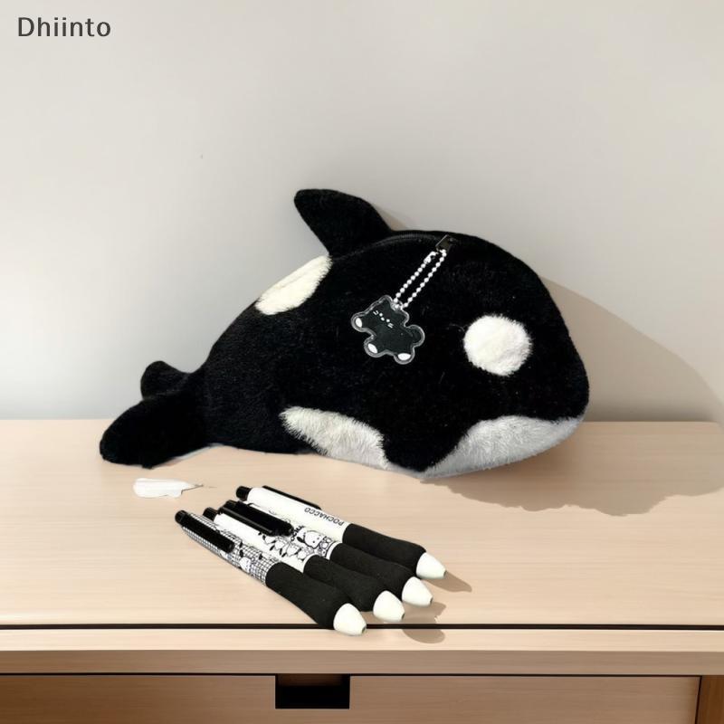 [Dhiint] Bolsa De Caneta De Baleia Assassina De Pelúcia De Desenho Animado Papelaria De Grande Capacidade Presente De Es