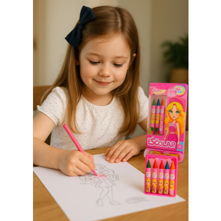 Estojo Escolar Infantil Desenhar Pinta Lápis Caneta Giz Presente Barbie Brinquedo Massinha Colorir