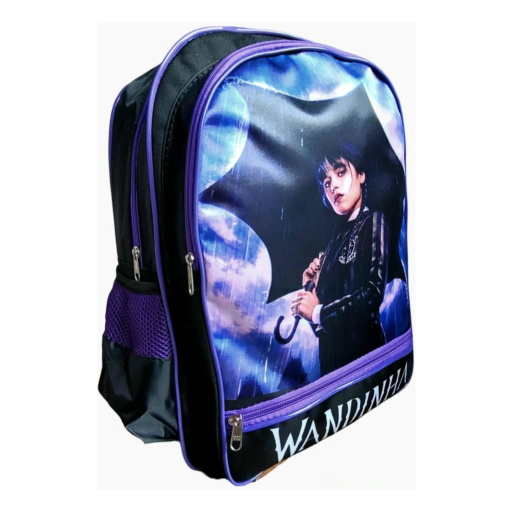 Mochila Wandinha Addams Infantil Costas Bolsa Escolar Menina