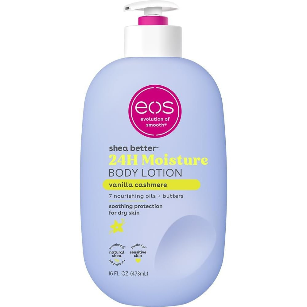 Eos Vanilla Cashmere Loção Corporal Manteiga de Karité Melhor Hidratante 24 Horas-16oz/473ml