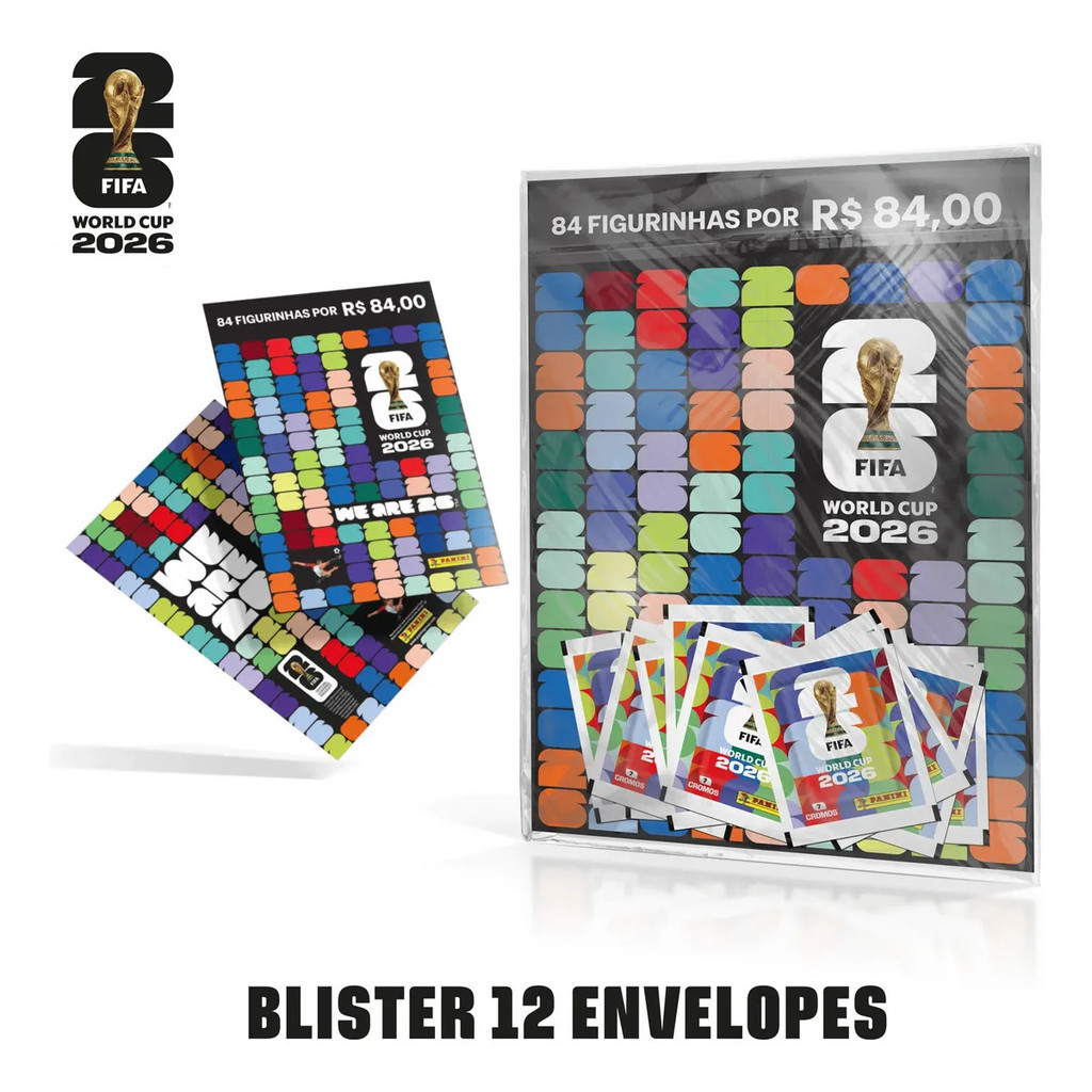 Kit Com 12 Envelopes De Figurinhas Da Copa Do Mundo 2026 Edição 1 Editora Panini