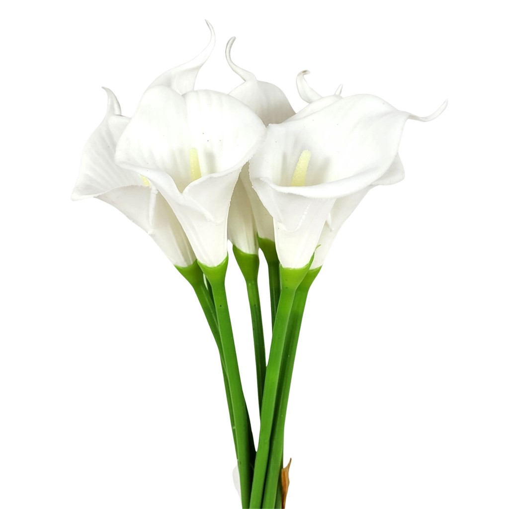 Planta Copo De Leite Branco Artificial Ramalhete P