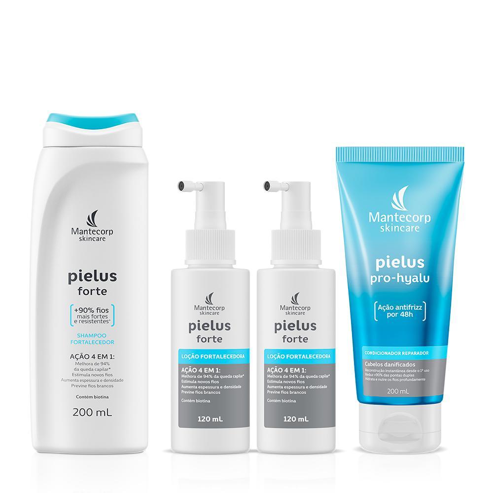 Kit Shampoo Pielus Forte 200mL + 2 Loções Pielus Forte + Condicionador Pro Hyalu