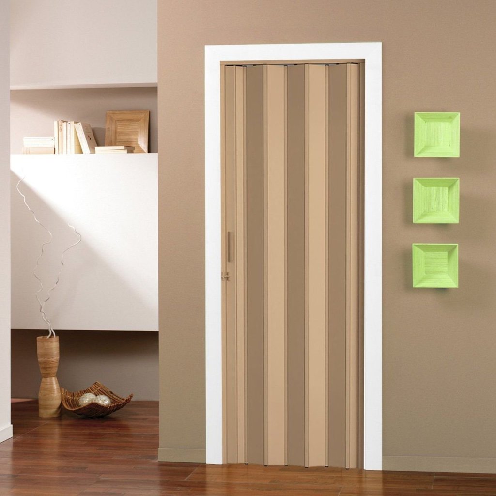 Porta Sanfonada de PVC 210cm x 72cm Pronta Bcf Bege Bege