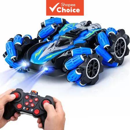 Carro RC Stunt Drift de Dupla Face com Controle Remoto Duplo, Veículo Off-Road 4WD com Rotação e Manobras