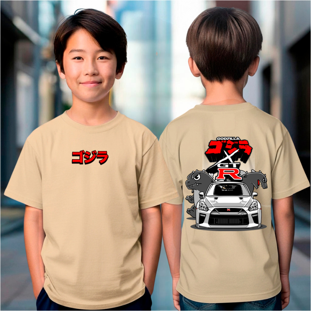 Camiseta Infantil Nissan GTR Godzilla Japão Tokyo