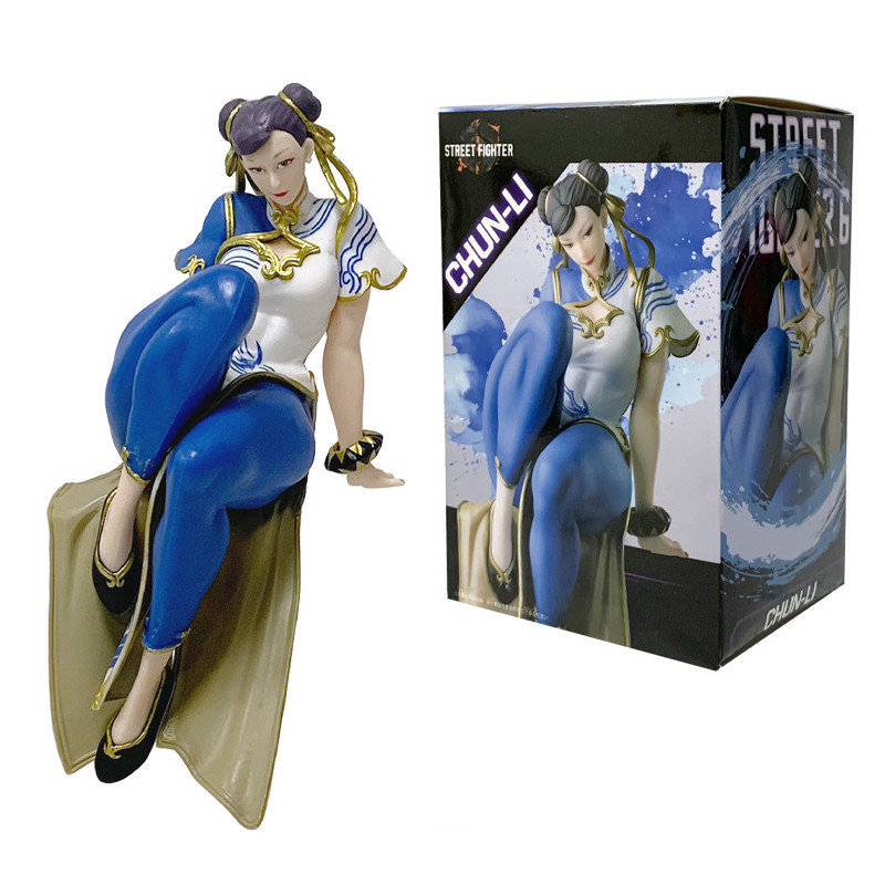 Figura Colecionável de 14,5cm da CAPCOM SEGA do Jogo "Street Fighter" - Chun-Li Sentada, Modelo de Anime em Estoque 8IV2