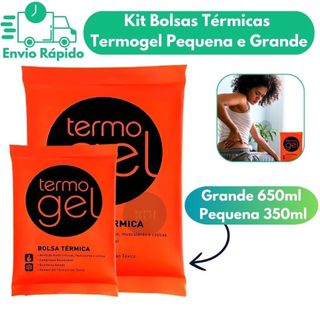 Kit 2 Bolsas Térmicas TermoGel Para Compressa Fria Ou Quente Tamanho Grande e Pequena 350ML/650 ML