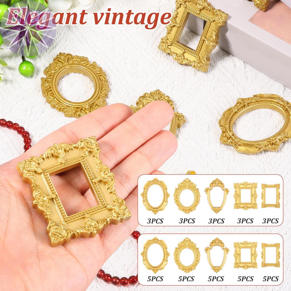 15/25 Pçs Antigo Minúsculo Moldura De Resina Mini Para DIY Jóias Exibição Fotografia Telefone Móvel Foto Festa Decoração