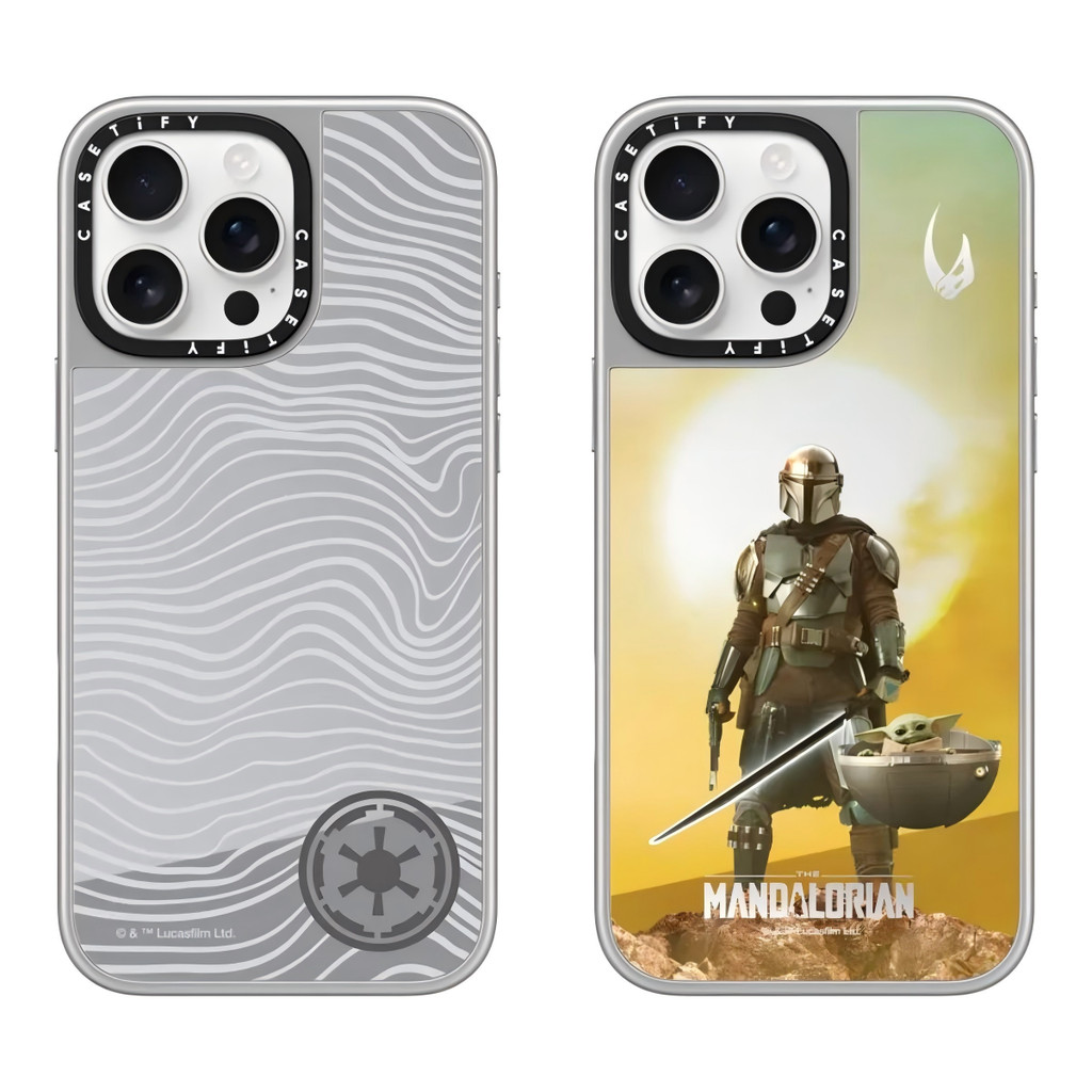 Star Wars Mandaloriano Grogu Bebê Yoda Moldura Prateada Espelho Capa De Telefone Para iPhone 17 16 15 14 13 12 Pro Max P
