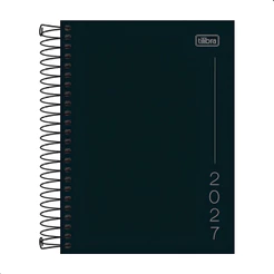 Agenda 2027 Pepper Espiral Preta Tilibra Diária 11,7x16,4cm Capa Dura Original