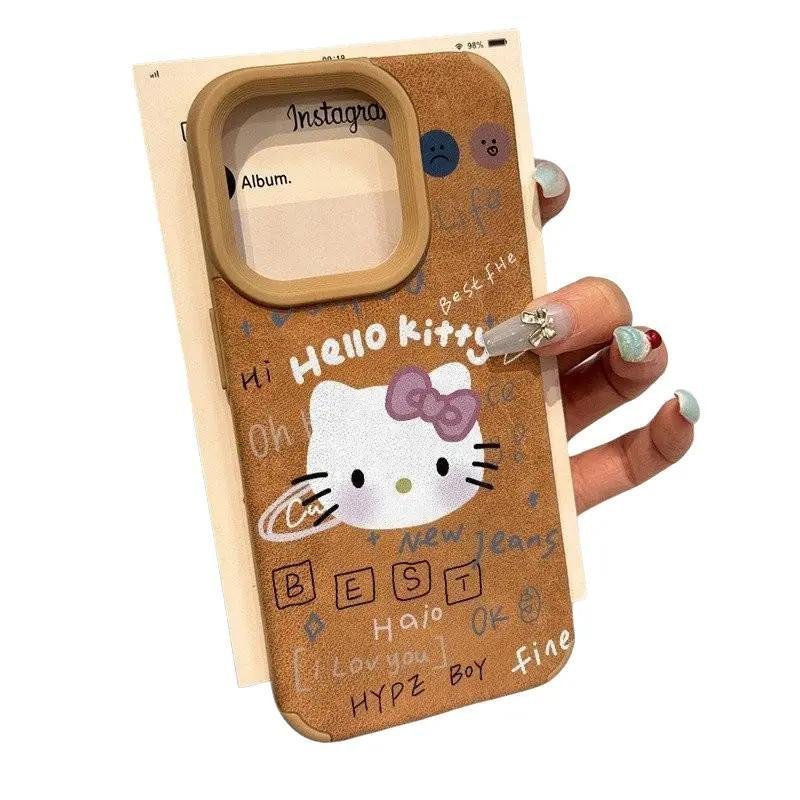 Capa de Telefone, Capa de Pelúcia, Design Hello Kitty, Compatível com iPhone 11, 17, 15, 14, 12, 13, 16, Pro Max, 12 PRO