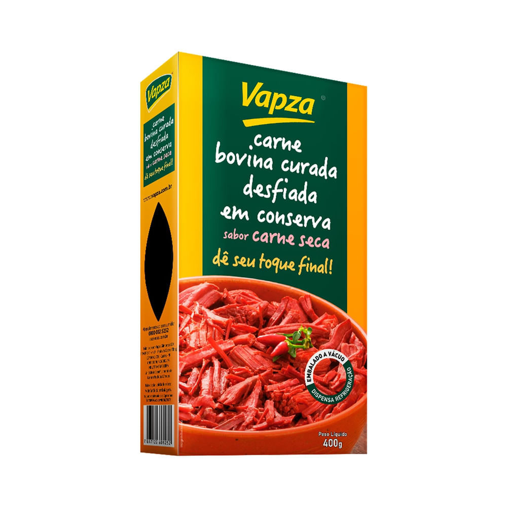 Carne Bovina Curada Desfiada Sabor Carne Seca 400G Vapza