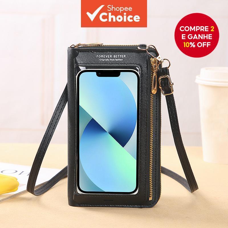 Touchscreen Telefone Crossbody Saco Anti-Roubo Transparente Mini Carteira Suporte Caso Multi-Funcional Estilingue Bolsa