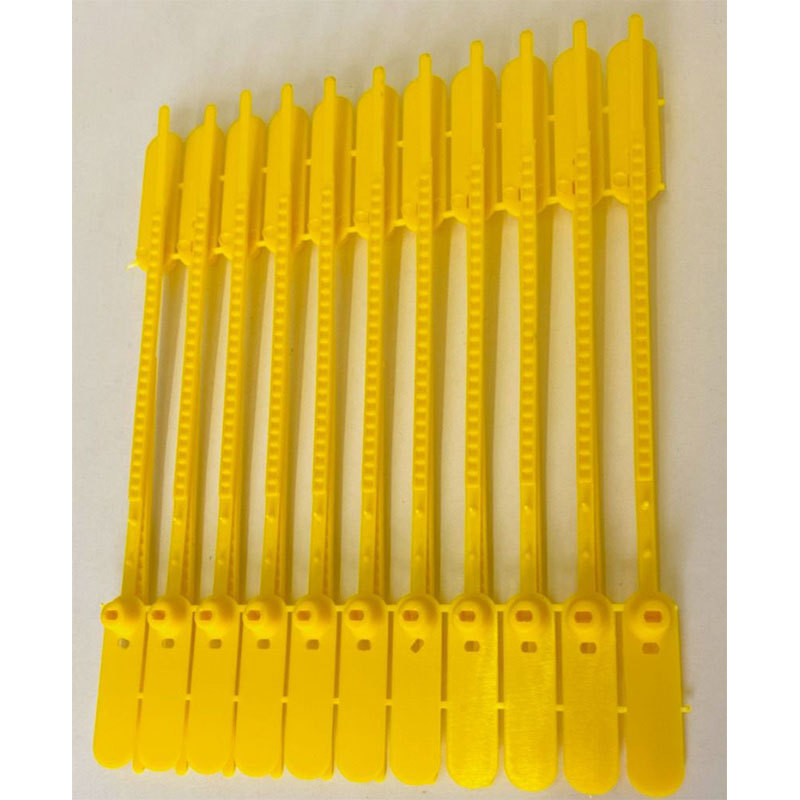 Lacre para malote dupla trava 16cm amarelo com 100 unidades