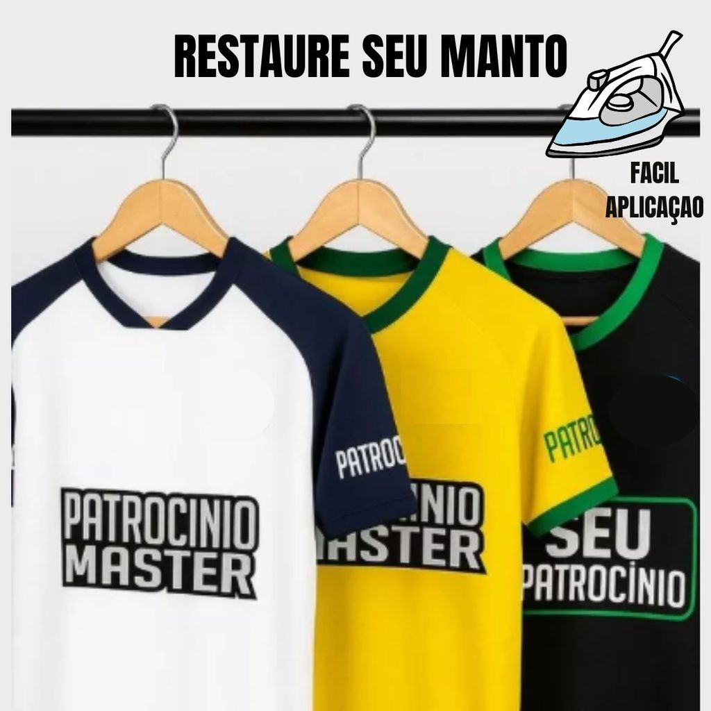 Termocolante para Personalização e Restauração de Camisas de Time | Patrocínio, Nome, Número e Logos