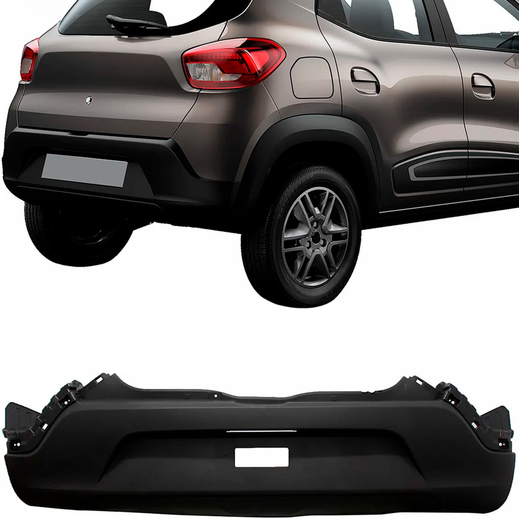 Parachoque Traseiro Kwid 2017 2018 2019 2020 2021 Preto Texturizado