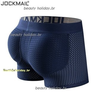 JOCKMAIL Roupa Íntima Boxer Masculina De Malha Longa Com Enchimento Tipo Hip-Lifting /