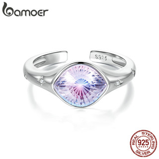 Bamoer 925 Prata Esterlina Anel Aberto Tamanho Ajustável Roxo Diabo Olho Jóias Presente Feminino em Oferta na Shopee