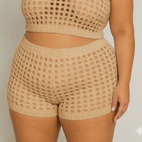 Shorts Feminino Plus Size Rendado Verao Saida De Praia em Oferta na Shopee