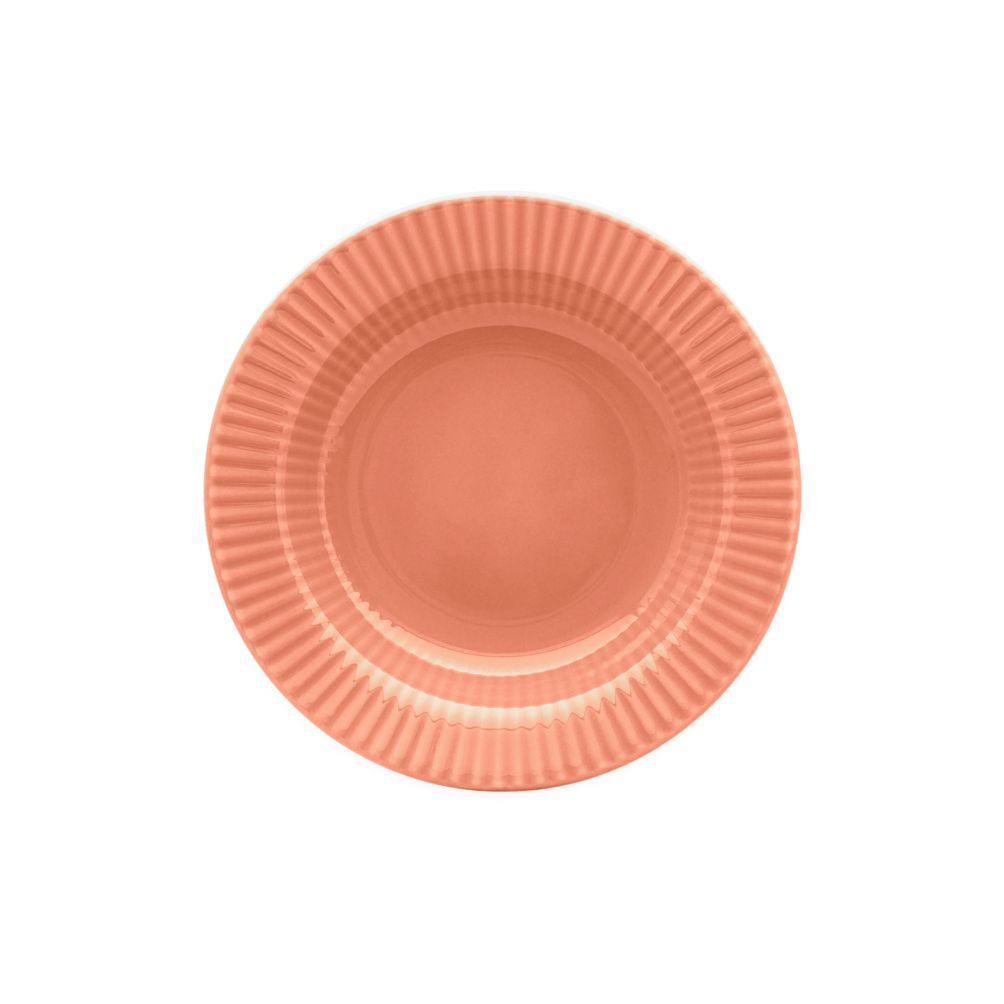 Prato Fundo Cerâmica 21,5cm Canelé Salmão Biona