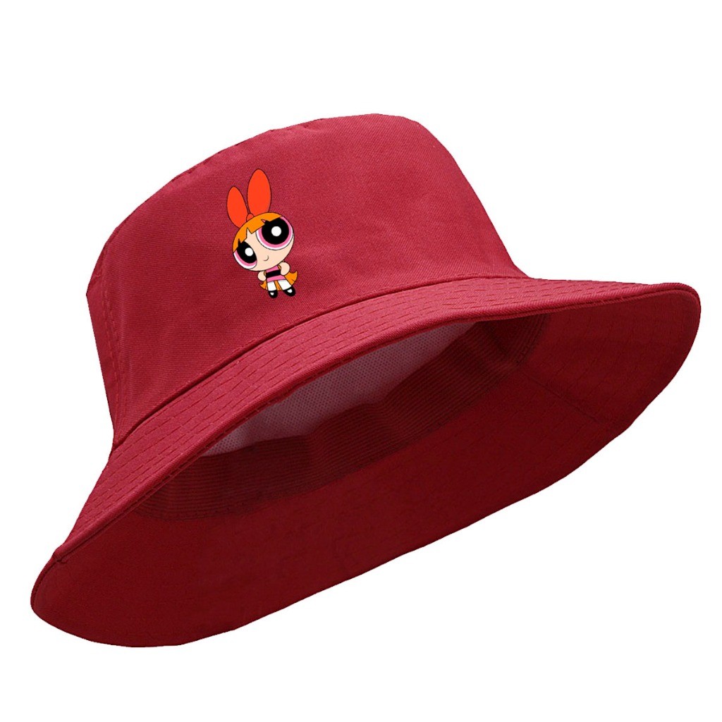 Chapéu praia Bucket Hat cata ovo Verão protetor unissex Meninas Super Poderosas Lindinha Docinho & Florzinha