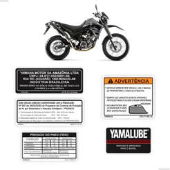 Kit Adesivos Advertência Para Moto Yamaha XT 660R Completo
