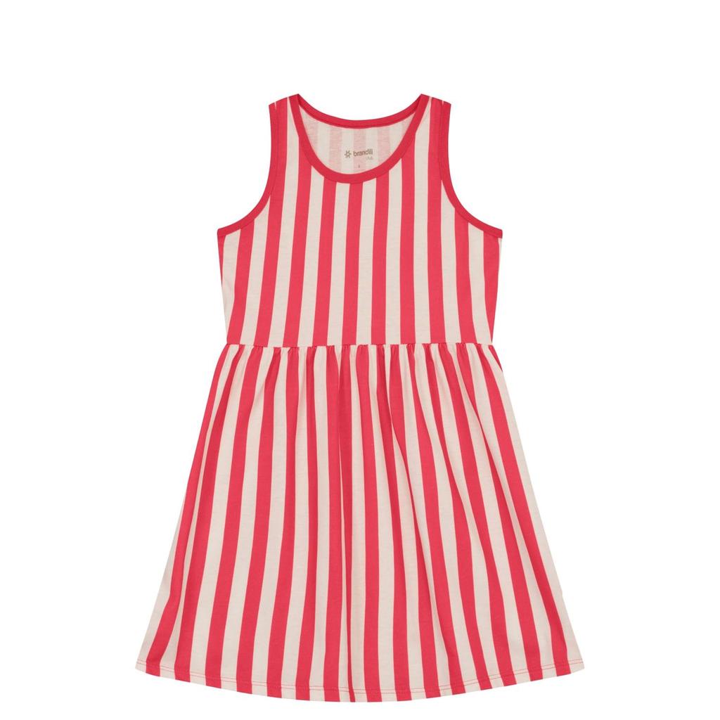 Vestido infantil menina listrado Brandili -Vermelho em Oferta na Shopee