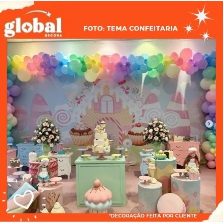 Painel Lateral Romano tecido sublimado Moranguinho