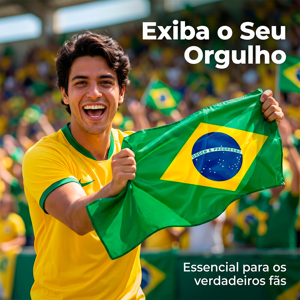 Bandeira do Brasil em Tecido 45x70cm Copa do Mundo Futebol 2026