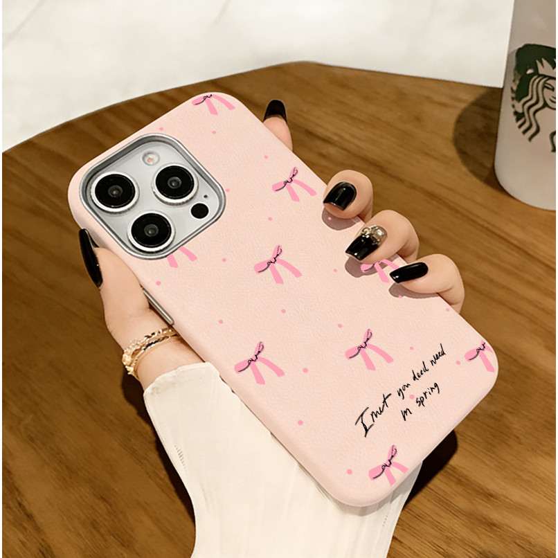 Case Glitter for iPhone 17 16 15 13 11 14 12 11 Pro Max Plus XR Air Soft Pink Bow Themed Phone Case