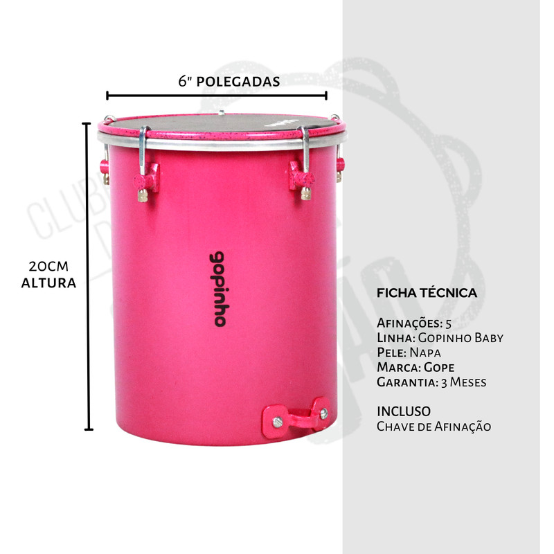 Rebolo Tantan Gope Infantil Baby 6" 20cm Rosa Gopinho Kids Musical Educativo