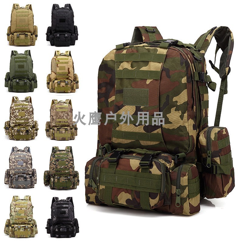 Multifuncional montanhismo tático mochila ao ar livre camuflagem mochila combinação saco grande capacidade mochila de vi