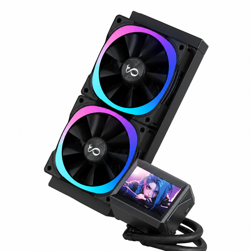 Water Cooler 240mm com Display LCD RGB ARGB Radiador para Processador Intel AMD DELTA-CW240LCD