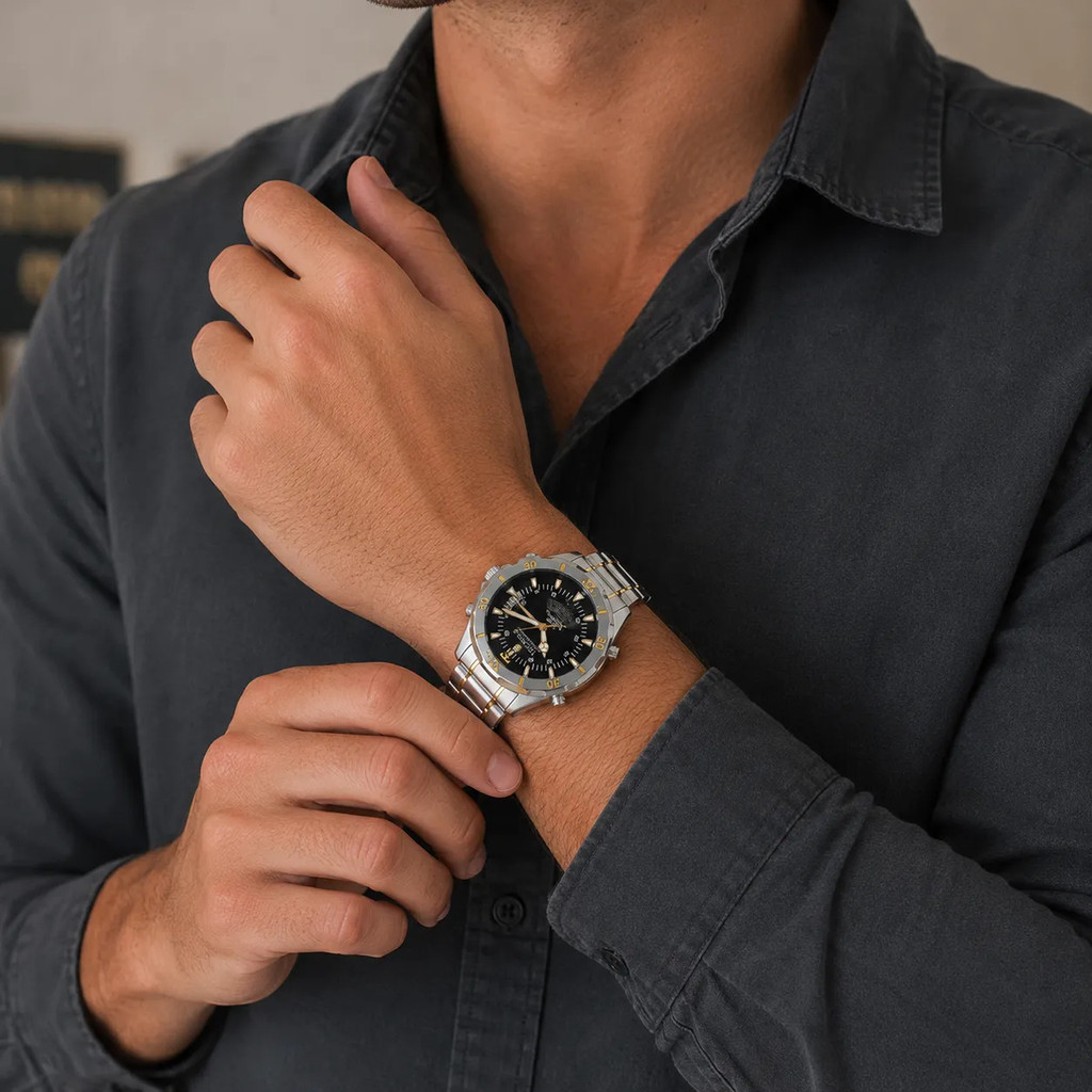Relógio Technos Masculino Skydiver Wt2050axn/1p Cx 44 Mm Prateado Preto