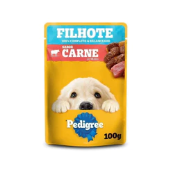Ração Úmida Pedigree Sachê Carne ao Molho para Cães Filhotes 100 g