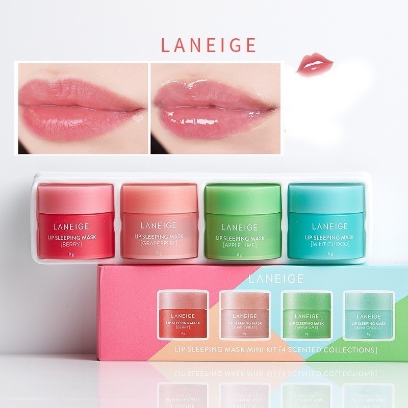Laneige Coreano Lip Balm Mini Conjunto De 4 Peças Com Perfume E Rímel Hidratante , 8g