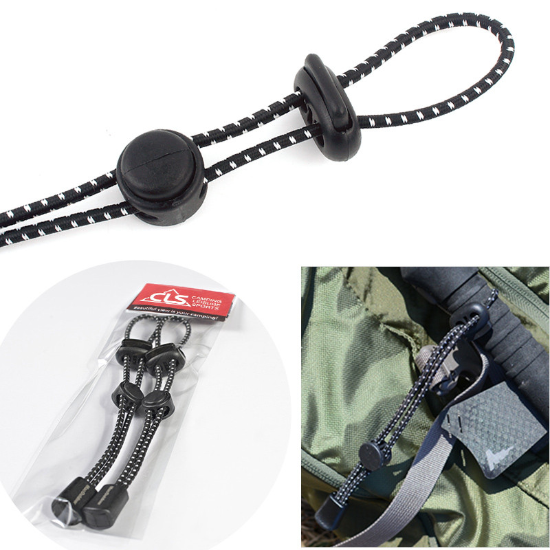 Esportes ao ar livre viagem elástico gravata corda fivela montanhismo mochila fivela externa ajustável Trekking pólo fix