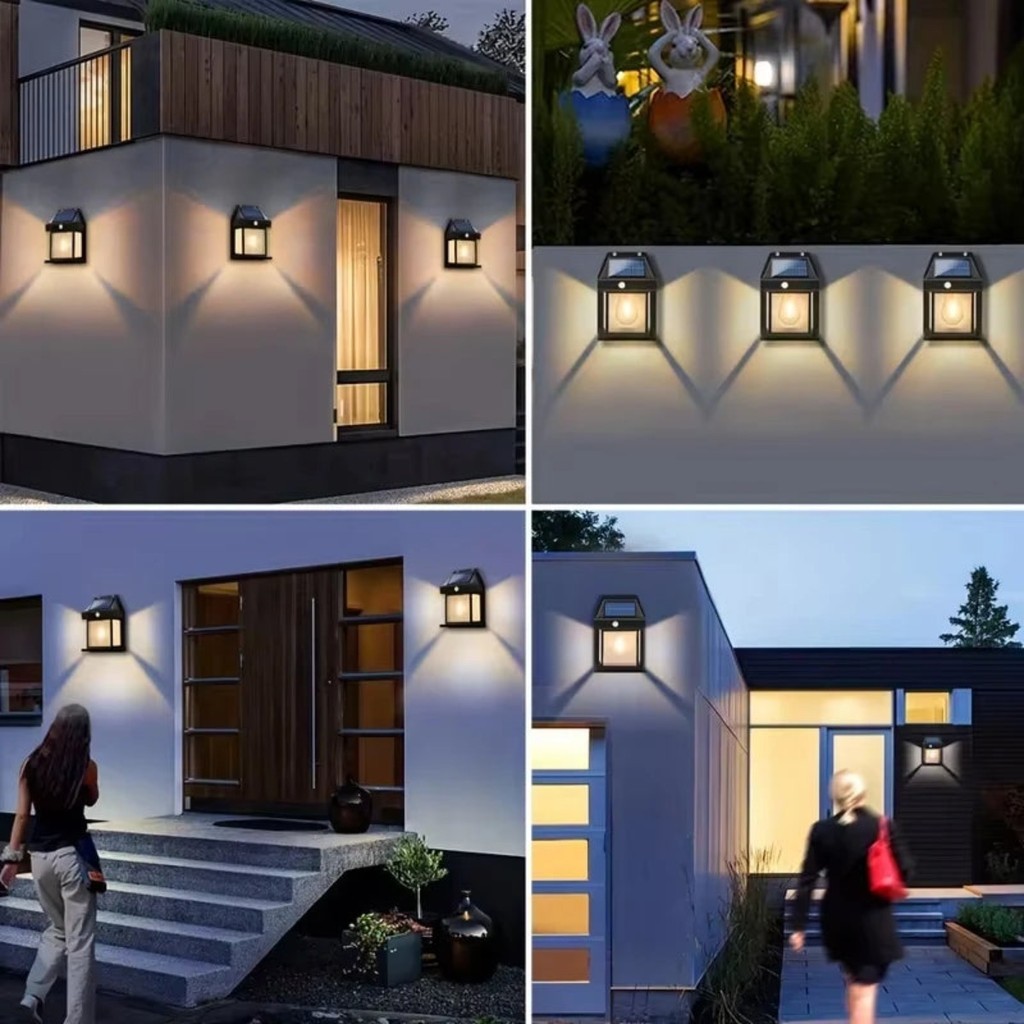 Luminária de Parede Solar DANTAS Sensor de Presença LED Arandela Externa Energia Solar Jardim Muro Impermeável — imagem 2 de 2