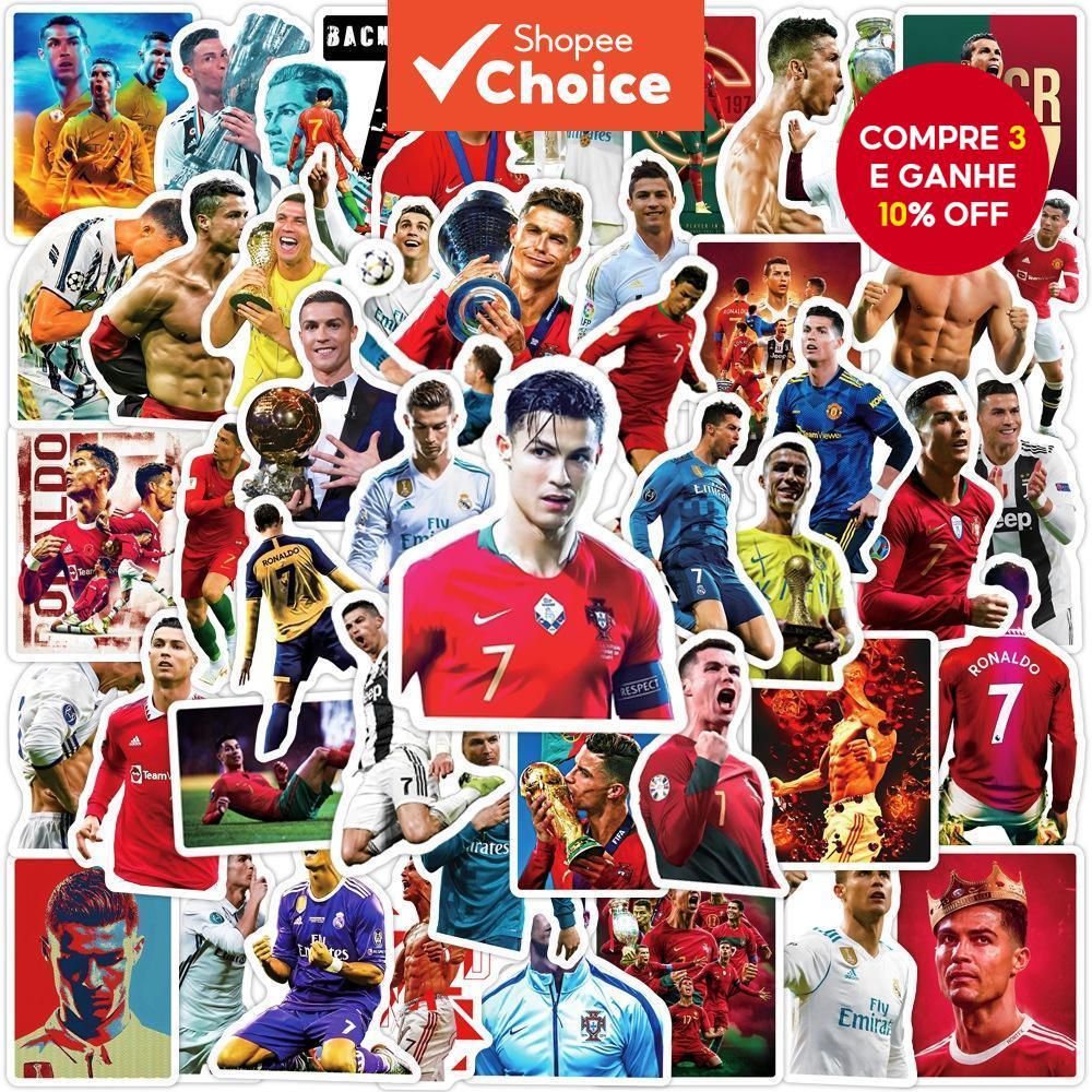 50 Pcs Cristiano Ronaldo Adesivos-Decalques De Vinil À Prova D'água Para Telefone , Laptop E Bagagem