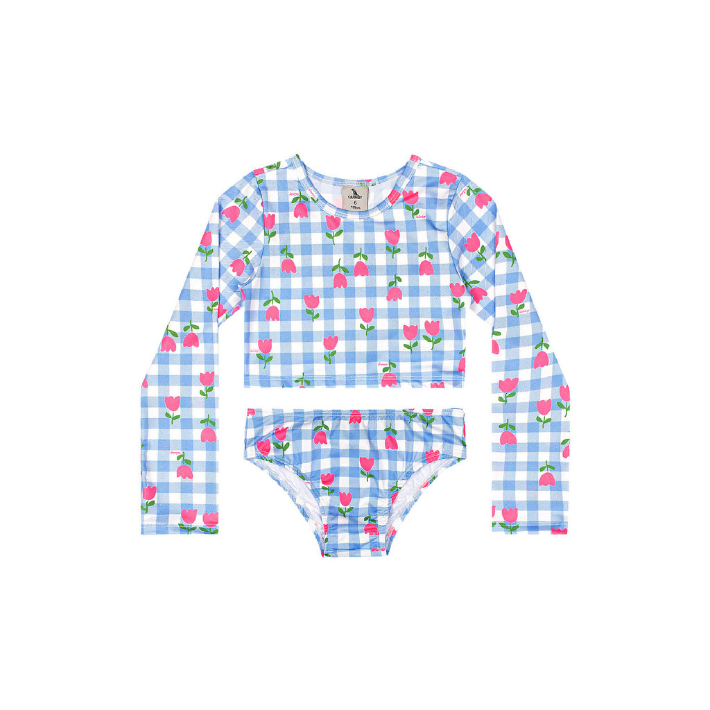 Biquíni Manga Longa Infantil UV DRY Quimby em Oferta na Shopee