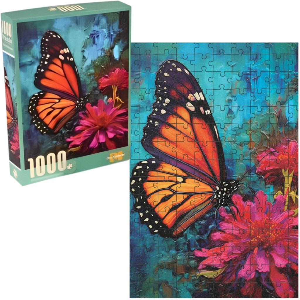 Quebra Cabeça Borboletas e Flores 1000 Peças Puzzle Premium Textura Sedosa - Castela em Oferta na Shopee