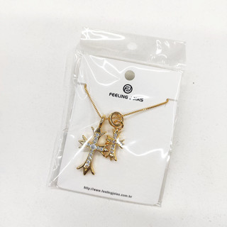 Colar Com Pingente Duplo De Cruz em Oferta na Shopee