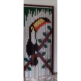 Cortina Porta Painel Plástica Americana Italiana Sala Cozinha Quintal Estampada Pássaro Tucano em Oferta na Shopee