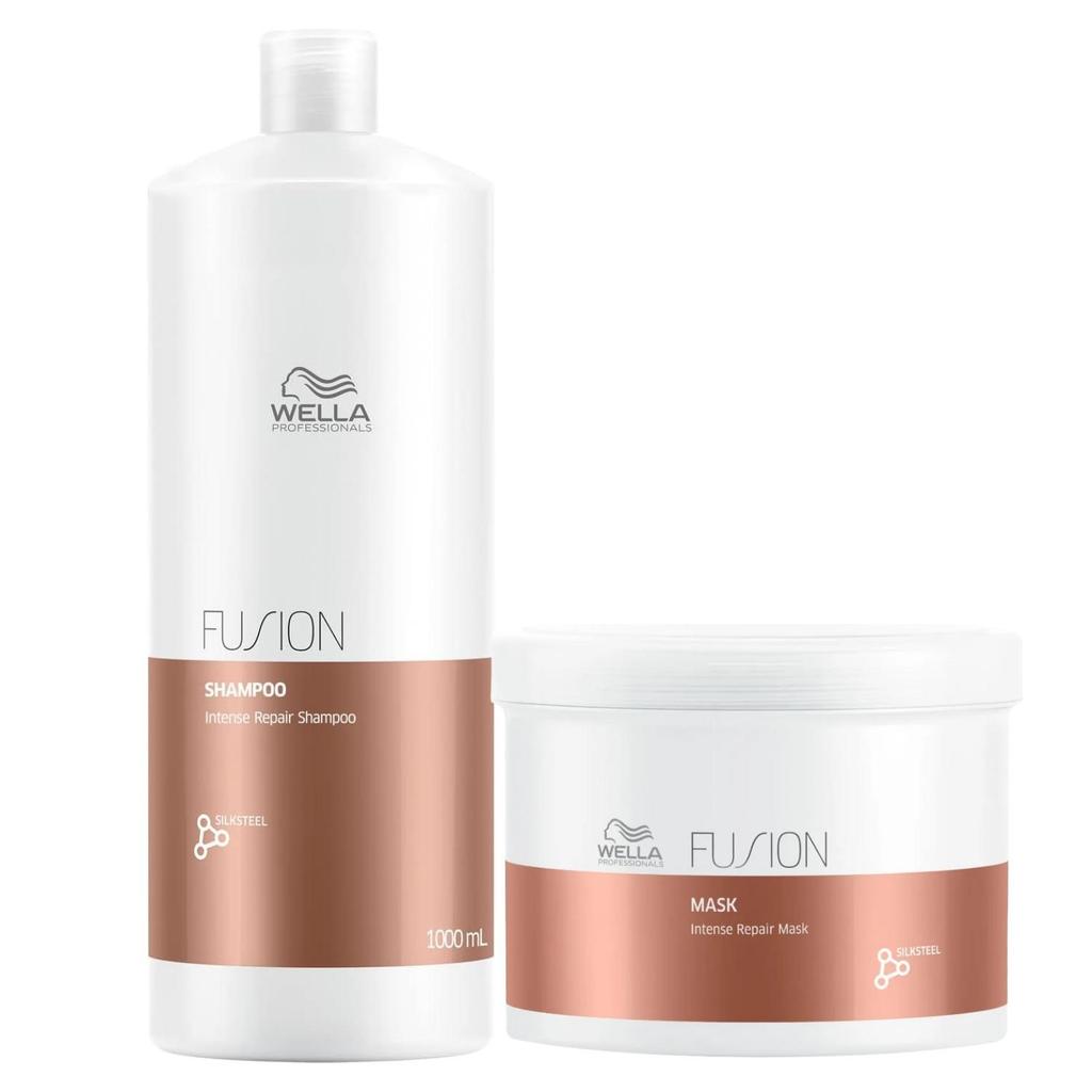 Kit Wella Fusion Intense Repair Shampoo 1L + Máscara 500g