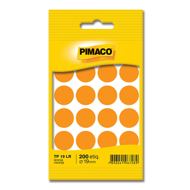 Etiqueta adesiva TP19 laranja Pimaco em Oferta na Shopee