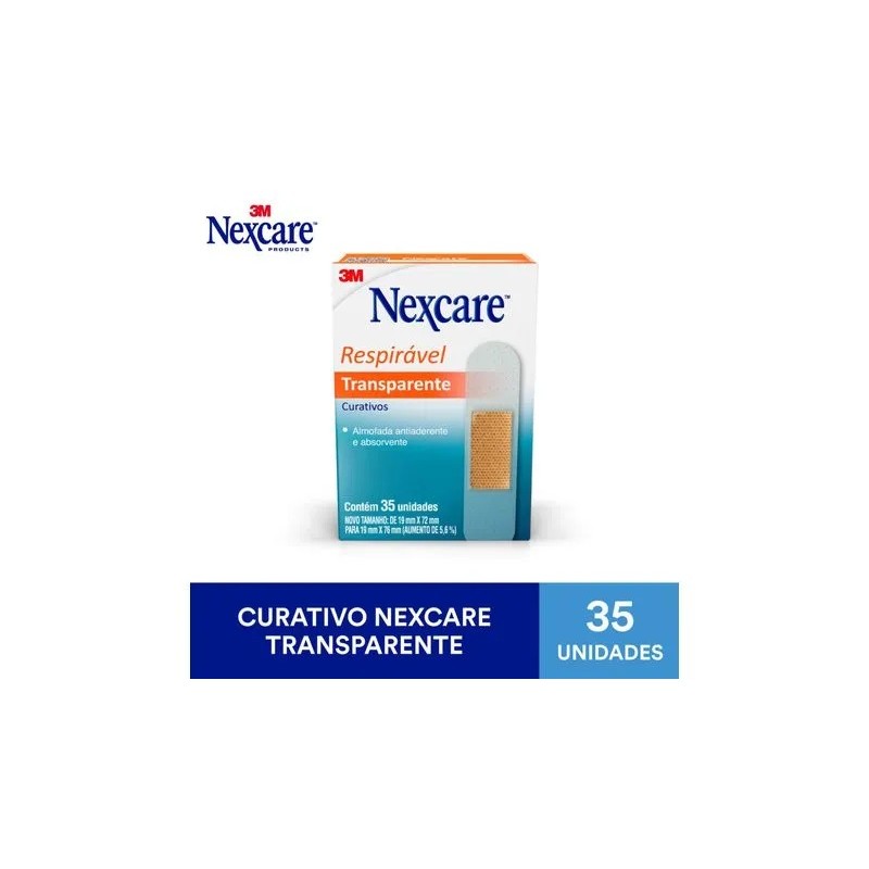 Curativo Transparente 3M Nexcare 35 Un  À Prova d’Água I Proteção Discreta e Confortável em Oferta na Shopee