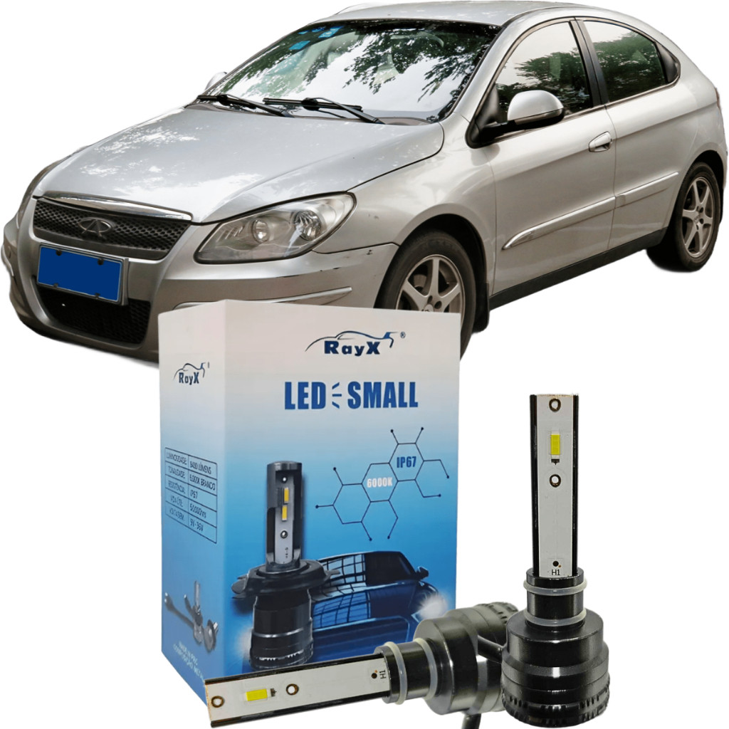 Kit Ultra LED Small 6000k 8400 Lumens Chery Cielo 2011 à 2012 Farol Alto RAYX
