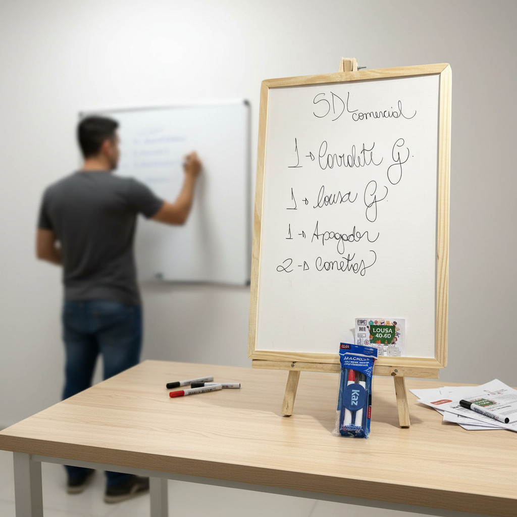 Kit Lousa Quadro Branco 40x60cm + Cavalete + Brinde 2 Caneta em Oferta na Shopee